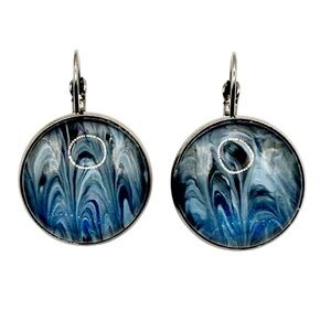 Elegant Blue Swirl Earrings Handmade